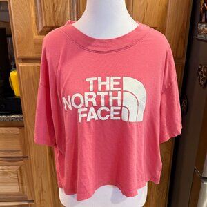 North Face Half Dome Women's Cropped T-shirt, Pink, Size Large, EUC